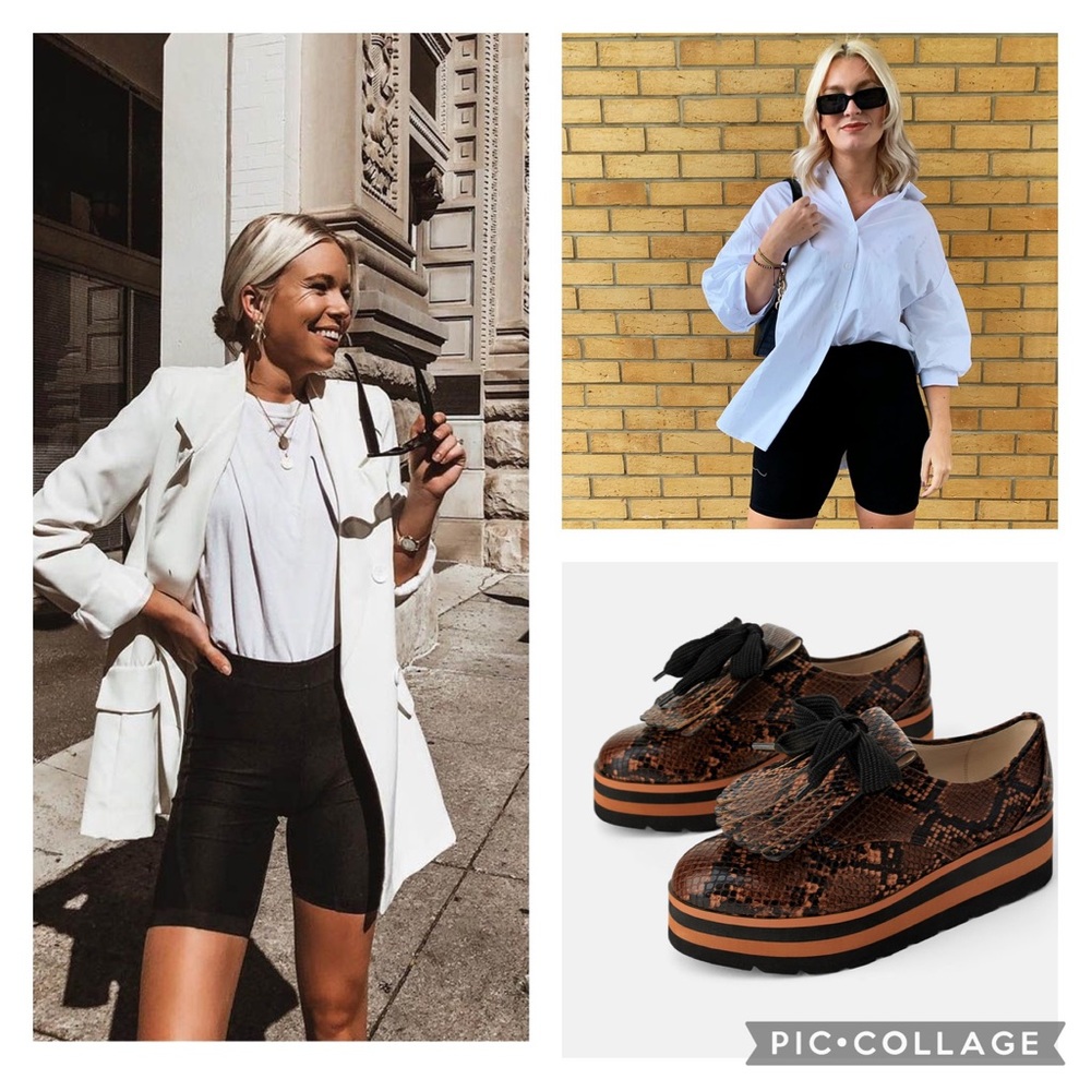 Zara Animal Print Platform Derby Shoes